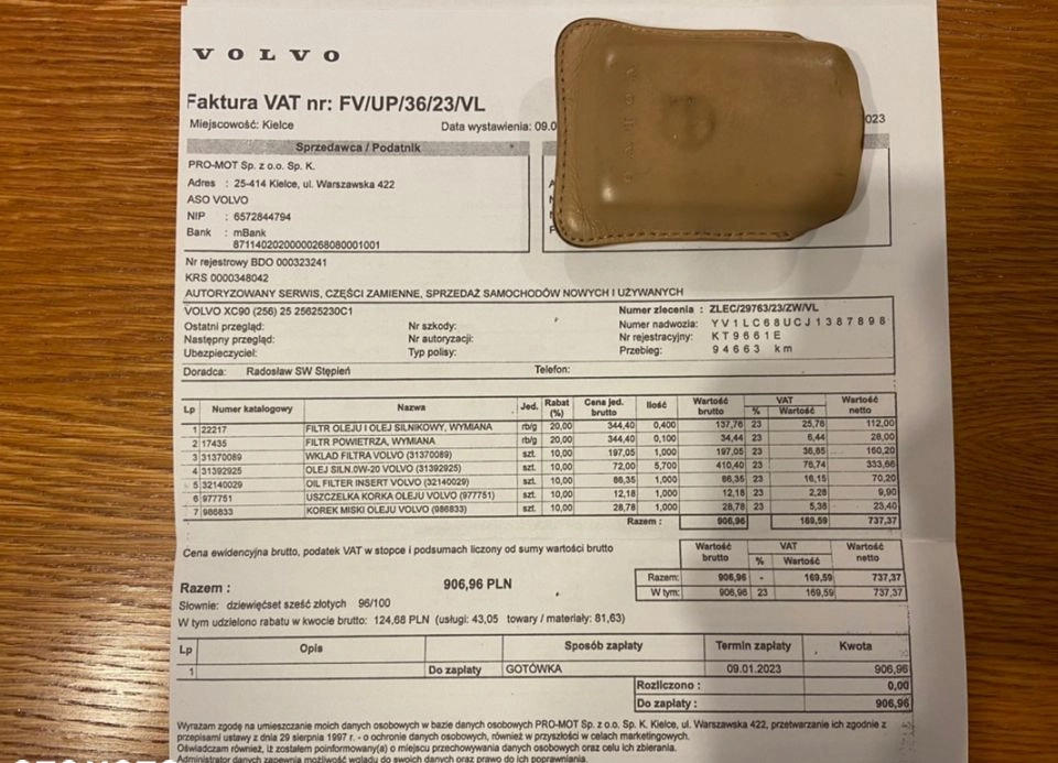 Volvo XC 90 cena 209900 przebieg: 94000, rok produkcji 2019 z Włoszczowa małe 781